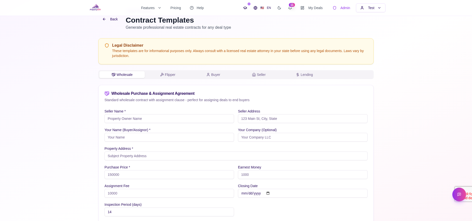 Contract Templates